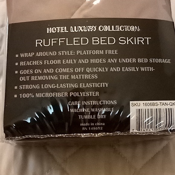 Taupe Color Ruffled Bed Skirt - Picture 5 of 5